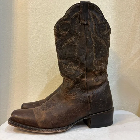 JB Dillon Brown Leather Western Boots - Picture 5 of 7